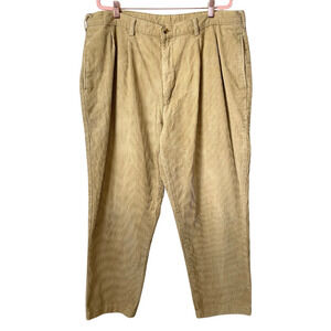 Vintage Bugle Boy‎ Pants Mens 40x30 Tan Corduroy Baggy Pleated Grunge Y2K Skater